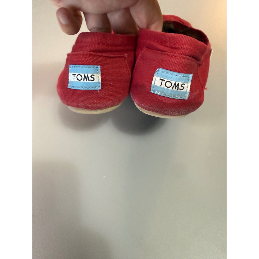 TOMS Womens Alpargata Canvas Slip On Flats Red W8.5